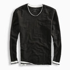 Męski T-shirt z Długim Rękawem z Dekoltem V