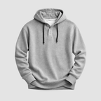 Bluza męska z kapturem o splocie waflowym i zapięciu henley