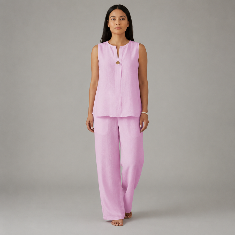 Damski Zestaw Dwuczęściowy z Ozdobnym Guzikiem