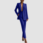 Garnitur Damski z Klapami i Prostymi Spodniami