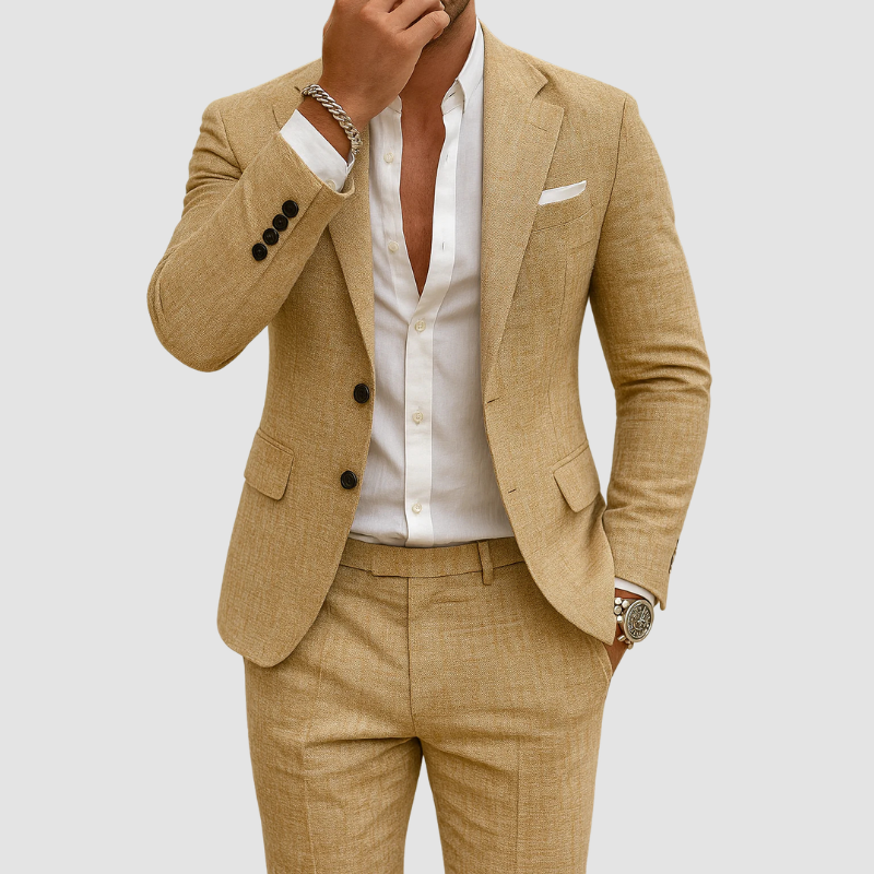 Garnitur Męski Slim Fit z Klapami