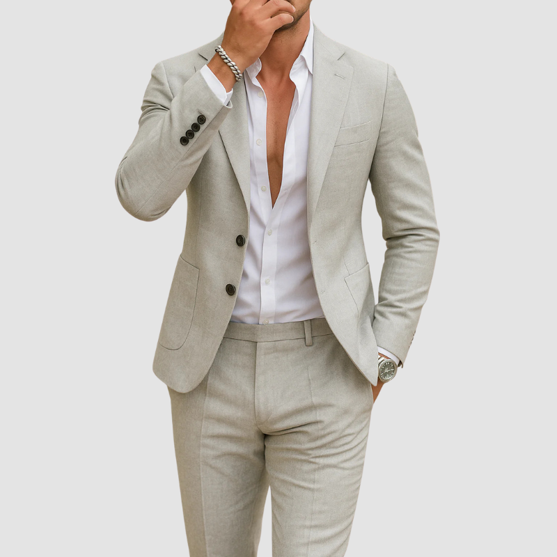 Garnitur Męski Slim Fit z Klapami