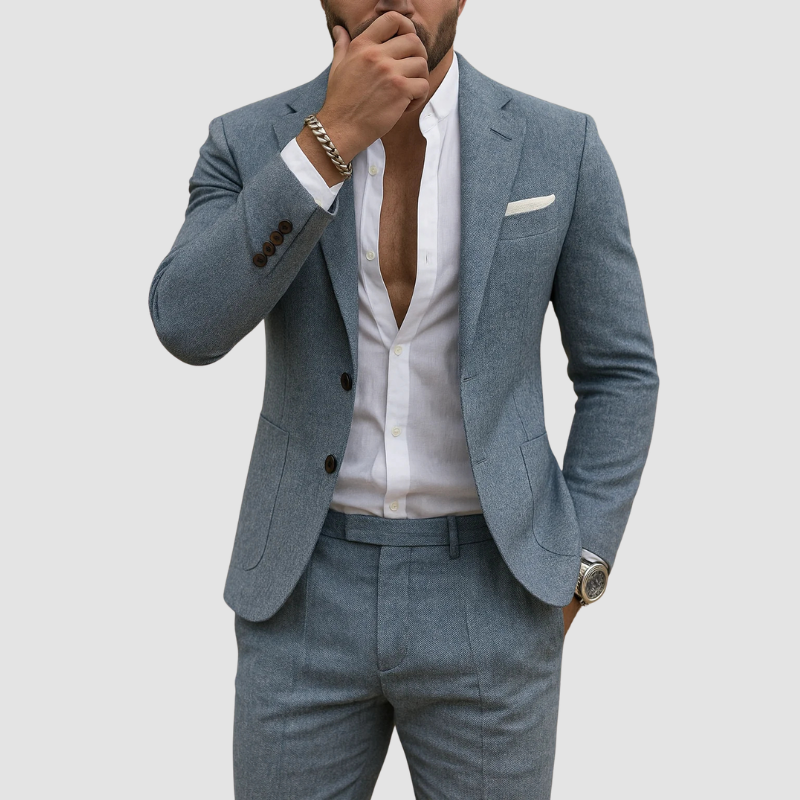 Garnitur Męski Slim Fit z Klapami
