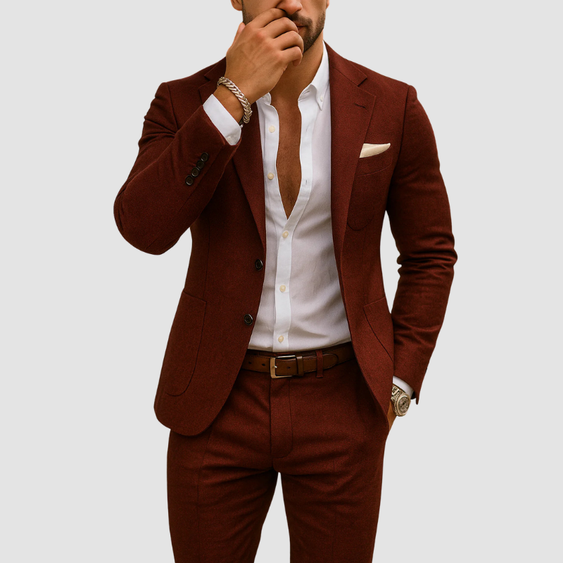 Garnitur Męski Slim Fit z Klapami