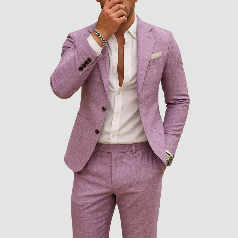 Garnitur Męski Slim Fit z Klapami