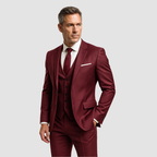 Garnitur Męski Trzyczęściowy Slim Fit z Kamizelką