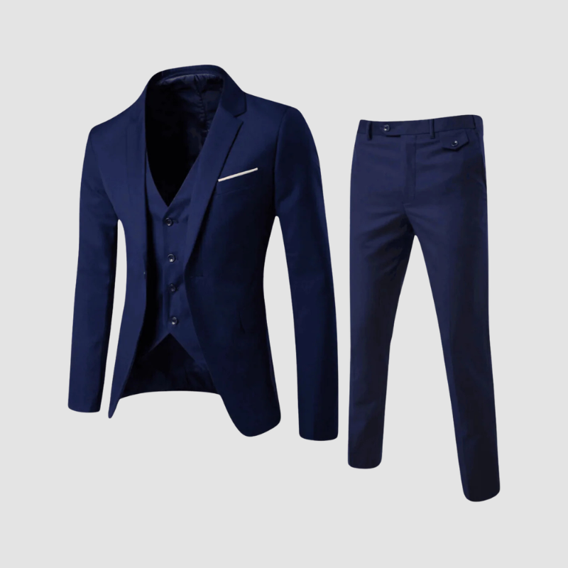 Garnitur Męski Trzyczęściowy Slim Fit z Kamizelką