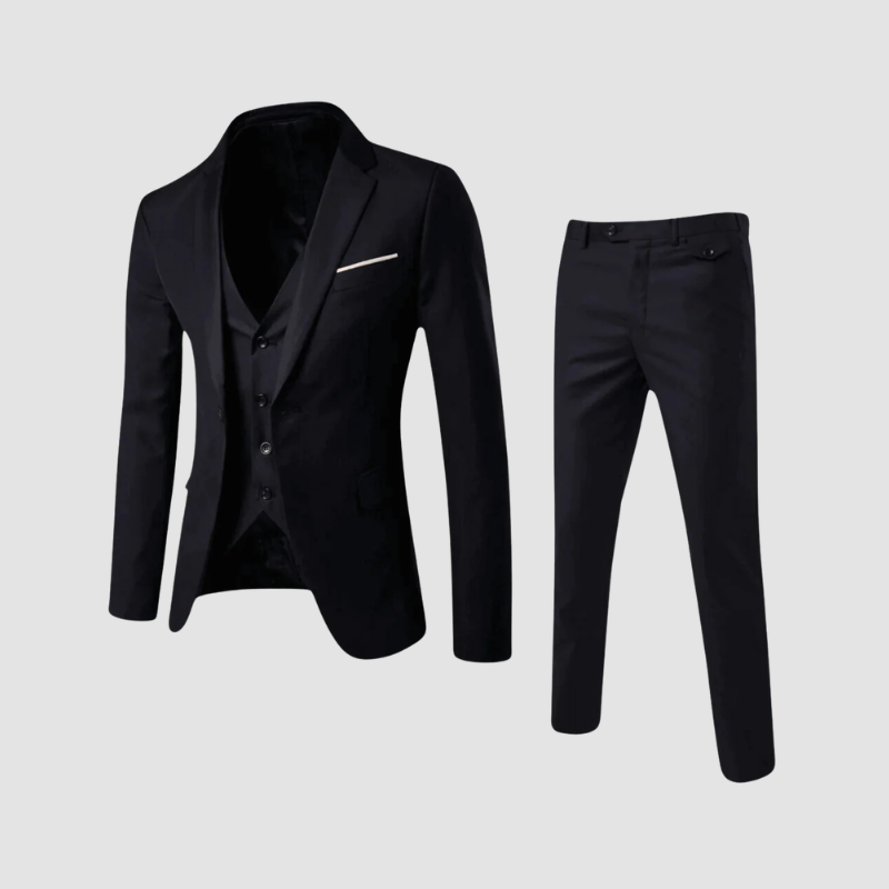 Garnitur Męski Trzyczęściowy Slim Fit z Kamizelką