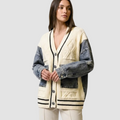 Kardigan Damski Oversize Patchwork