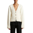 Kardigan Damski z Czterema Guzikami i Ściągaczowymi Rękawami