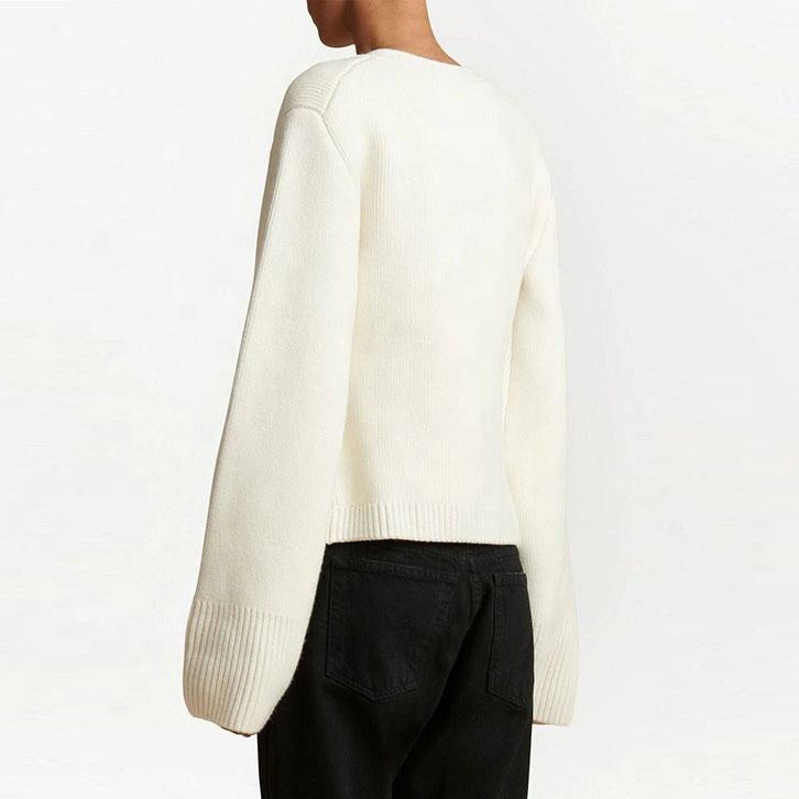 Kardigan Damski z Czterema Guzikami i Ściągaczowymi Rękawami