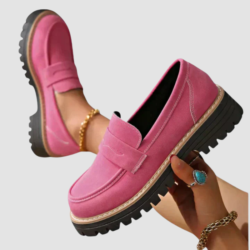 Loafersy Damskie na Grubej Podeszwie