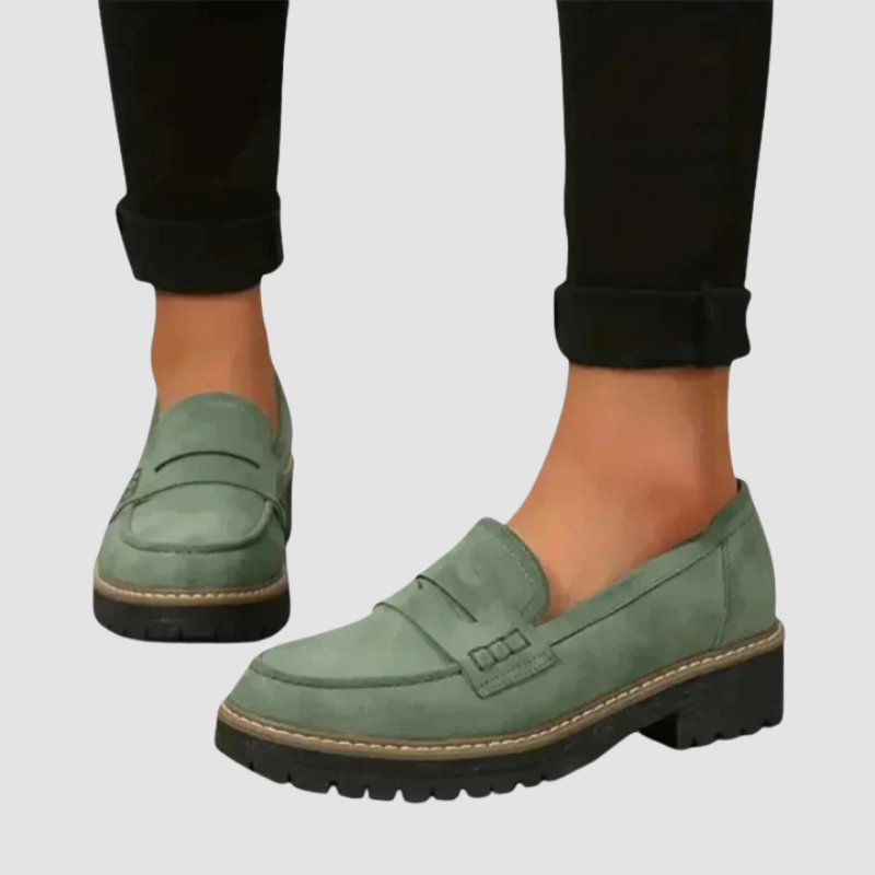 Loafersy Damskie na Grubej Podeszwie