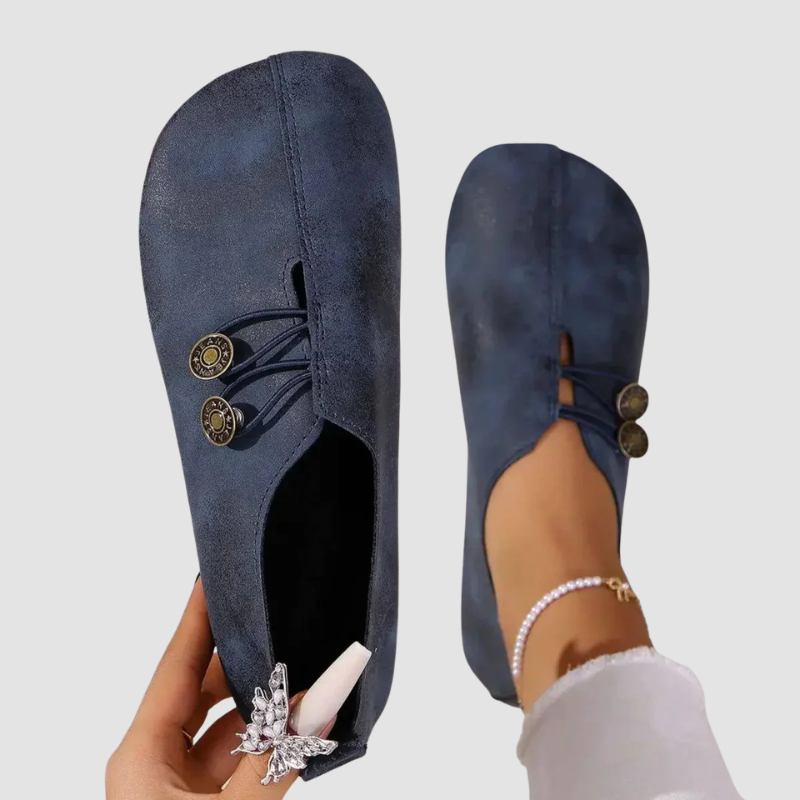 Loafersy Damskie Wsuwane z Ozdobnymi Guzikami
