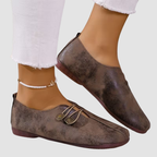 Loafersy Damskie Wsuwane z Ozdobnymi Guzikami