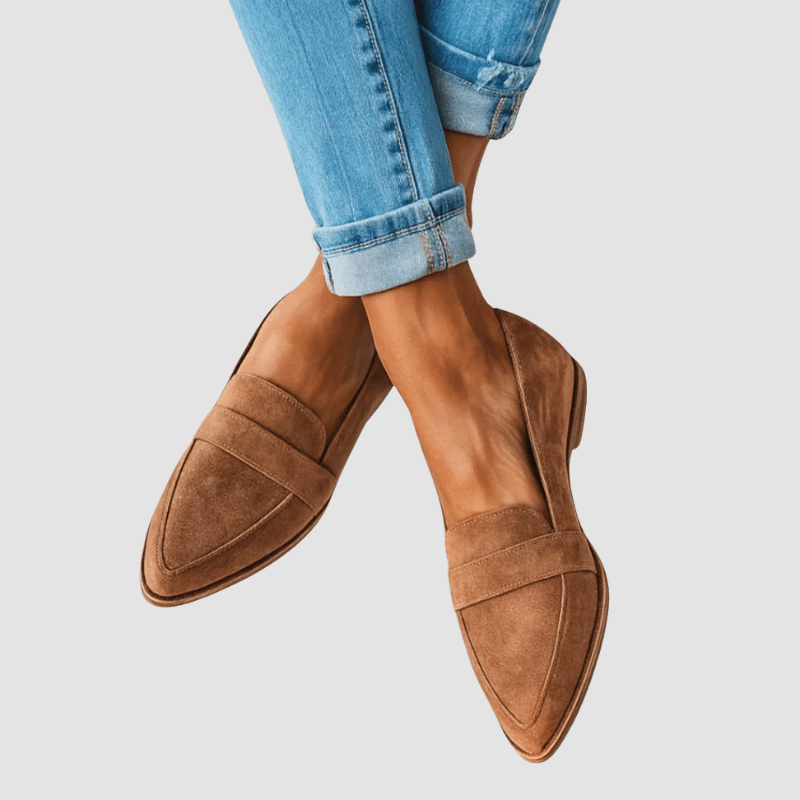Loafersy Damskie Wsuwane ze Szpiczastym Noskiem