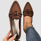 Loafersy Damskie ze Szpiczastym Noskiem i Ozdobnym Węzłem
