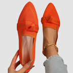 Loafersy Damskie ze Szpiczastym Noskiem i Ozdobnym Węzłem