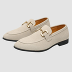 Loafersy Męskie Wsuwane z Metalową Ozdobą