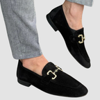 Loafersy Męskie Wsuwane z Metalową Ozdobą