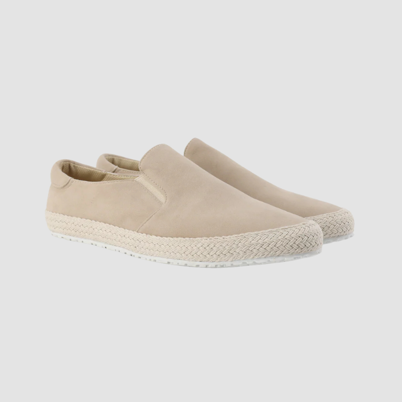 Loafersy Męskie Zamszowe z Plecioną Podeszwą