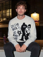 Męski Sweter z Okrągłym Dekoltem i Ściągaczami