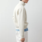 Męski Sweter z Zamkiem Błyskawicznym i Przeszyciem w Serek