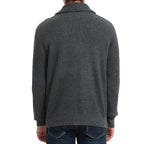 Męski Kardigan Zapinany na Guziki z Kołnierzem Szalowym