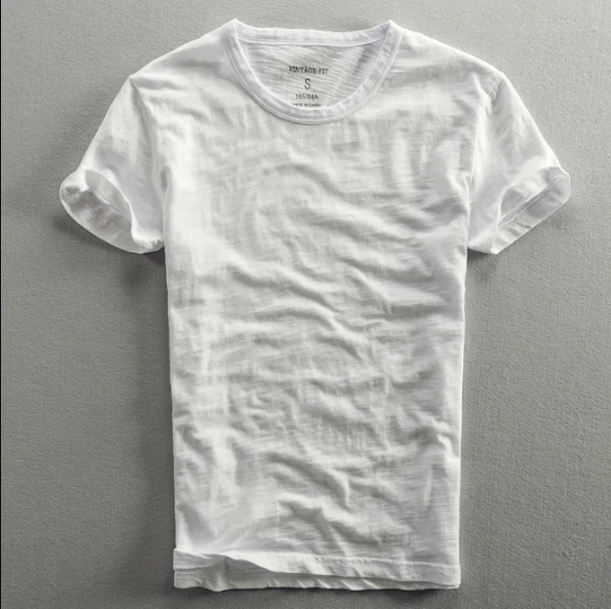 Męski T-shirt z Krótkim Rękawem i Okrągłym Dekoltem