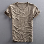 Męski T-shirt z Krótkim Rękawem i Okrągłym Dekoltem