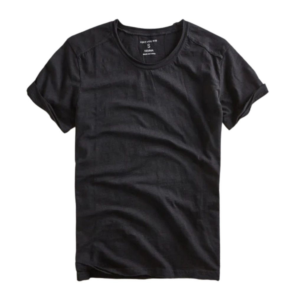 Męski T-shirt z Krótkim Rękawem i Okrągłym Dekoltem