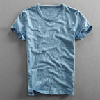 Męski T-shirt z Krótkim Rękawem i Okrągłym Dekoltem