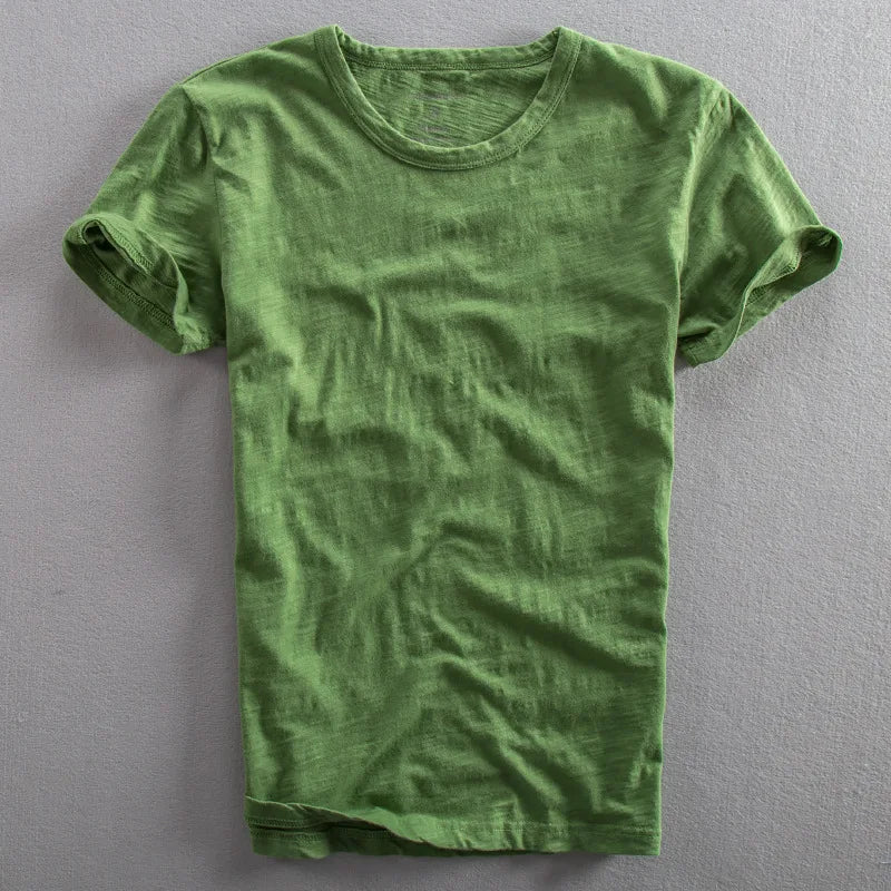 Męski T-shirt z Krótkim Rękawem i Okrągłym Dekoltem