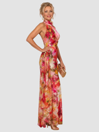Sukienka Damska Maxi w Kwiaty z Dekoltem Halter