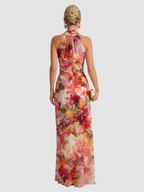 Sukienka Damska Maxi w Kwiaty z Dekoltem Halter