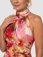 Sukienka Damska Maxi w Kwiaty z Dekoltem Halter