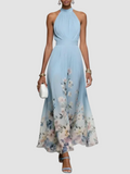 Sukienka Damska Wieczorowa z Dekoltem Halter Maxi