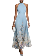Sukienka Damska Wieczorowa z Dekoltem Halter Maxi