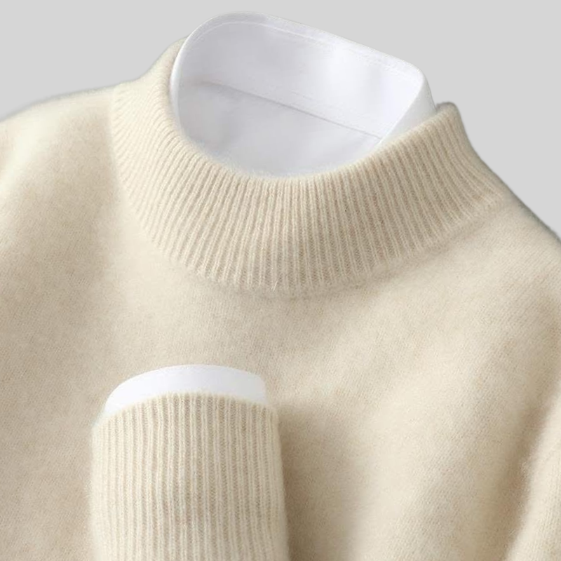 Sweter Damski ze Stójką o Prostym Kroju