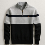 Sweter Męski ze Stójką i Zamkiem