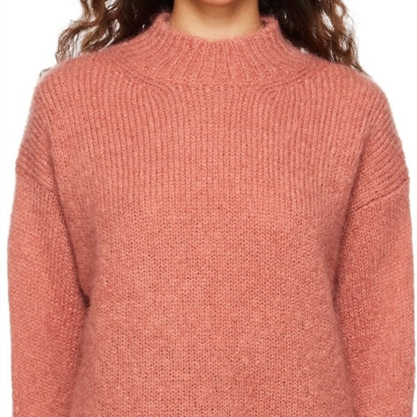 Sweter Damski ze Ściągaczem Przy Dekolcie i Mankietach