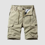 Szorty Męskie Cargo ze Sznurkiem w Pasie i Bocznymi Kieszeniami