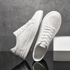 Trampki Męskie Sznurowane z Białą Podeszwą