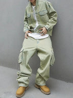 Zestaw Męski z Kurtką Zapinaną na Guziki i Spodniami