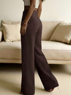 Spodnie Damskie z Szerokimi Nogawkami i Wysokim Stanem