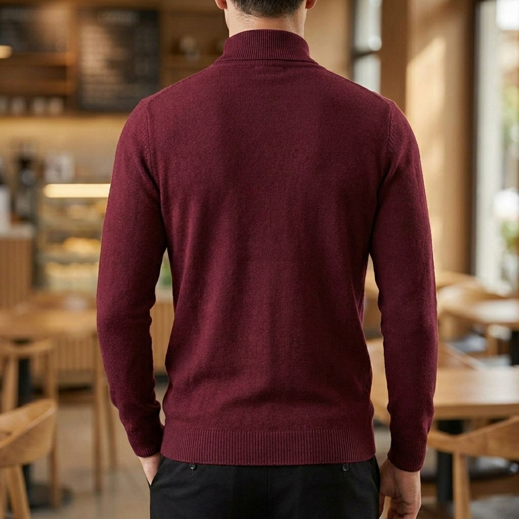 Sweter Męski z Golfem o Dopasowanym Kroju