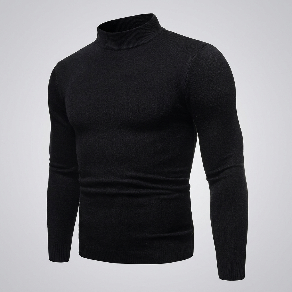 Sweter Męski z Golfem o Dopasowanym Kroju