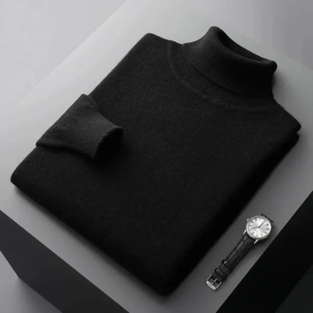 Sweter Męski z Golfem o Swobodnym Kroju