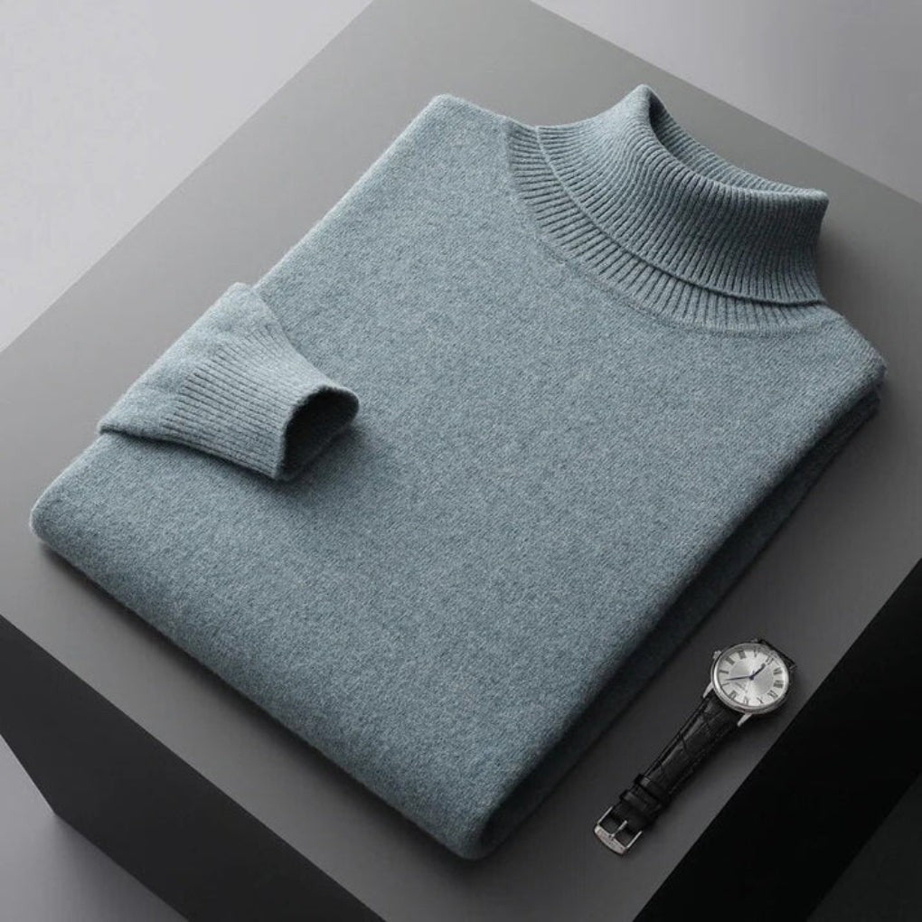 Sweter Męski z Golfem o Swobodnym Kroju