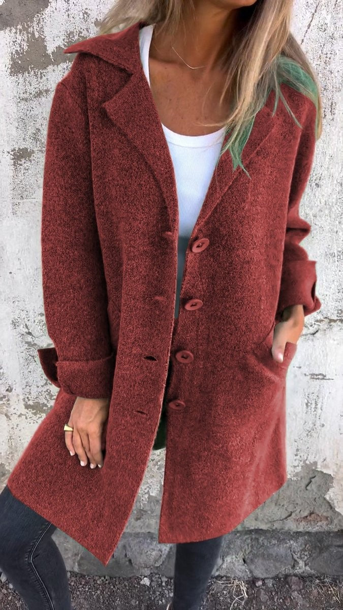 Sweter Rozpinany Damski Oversize z Wykładanym Kołnierzem
